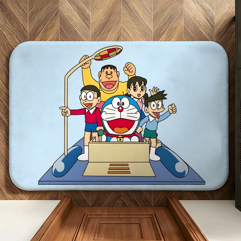 anime D-DORAEMON Floor Mat Soft Flannel Floor Mat Suitable for Entryways, Living Rooms, Bedrooms, and Bathrooms