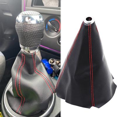 Чехол рычага переключения передач для Ford Fiesta MK6 Fusion Shift Boot, ручка переключения передач автомобиля, кожаный чехол рычага переключения передач, пылезащитный чехол, гетры черного, красного цвета