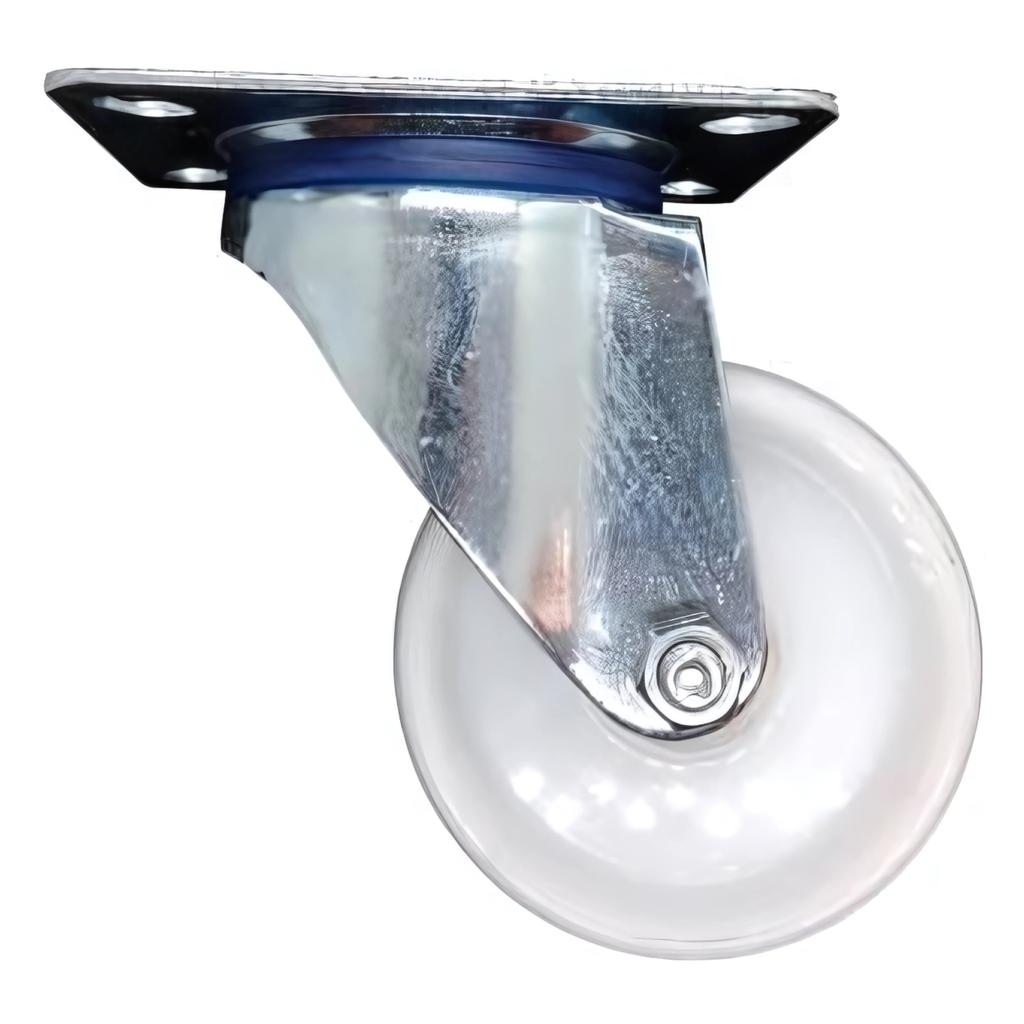 Swivel wheel, trolley set, 100mm, 150kg, JPPP 1001, WHITE, polypropylene