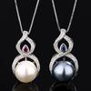 Jewelry Copper Bottom Gold-Plated Inlay Simulation Corundum Version Creative Gourd Pearl Pendant Necklace 14Mm