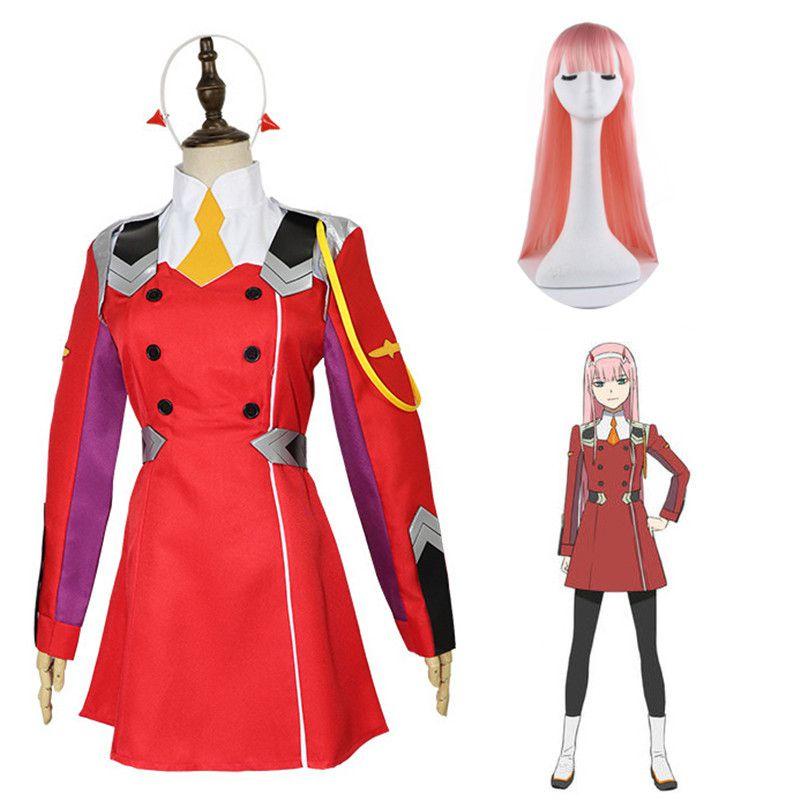 Потрясающий косплей-костюм Зеро Ту из Darling In The Franxx в красной униформе для Хэллоуина
