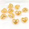10Pcs Back Hole Peach Heart Dazzling UV Beads Three-dimensional Jewelry Accessories DIY Earrings Fashion Necklace Bracelet Materials Handmade