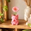 Настольное украшение из материала PLA, 3D-печатная ваза-кошка, милая, улыбающаяся, с сердцем?Держатель для цветов в виде жеста руки, Уникальные домашние эстетические акценты Животное