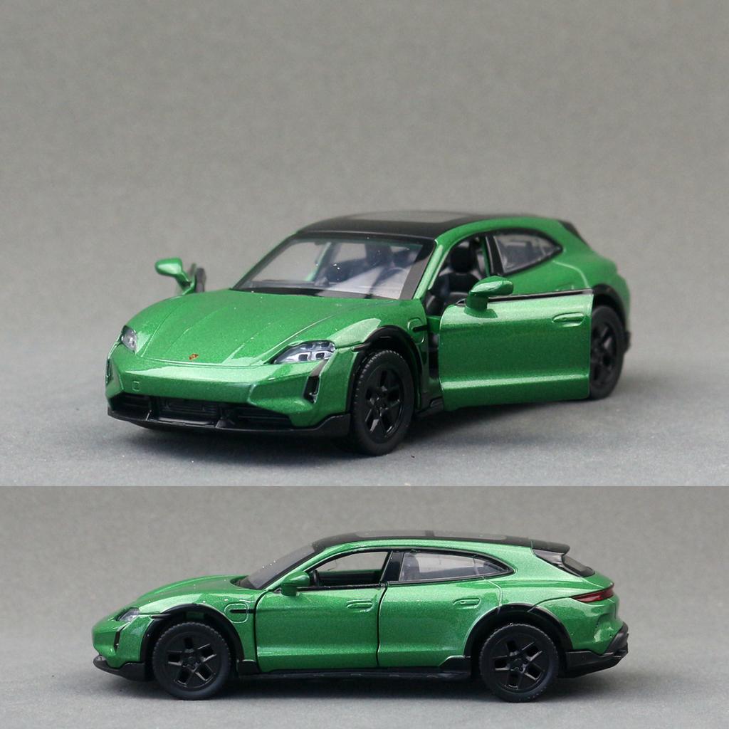 1/36 Porsche Taycan Turbo S Toy Car Model MSZ Diecast Metal Miniature Pull Back Sound & Light Collection Goft For Children Boy