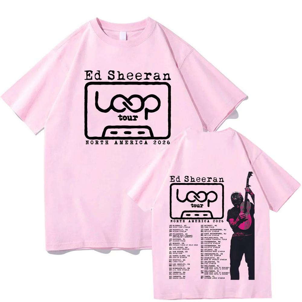 Ed Sheeran Loop Tour T-shirt North America 2026 Graphic Print Tees Summer O-neck Short Sleeve Unisex Tshirts Streetwear Loose