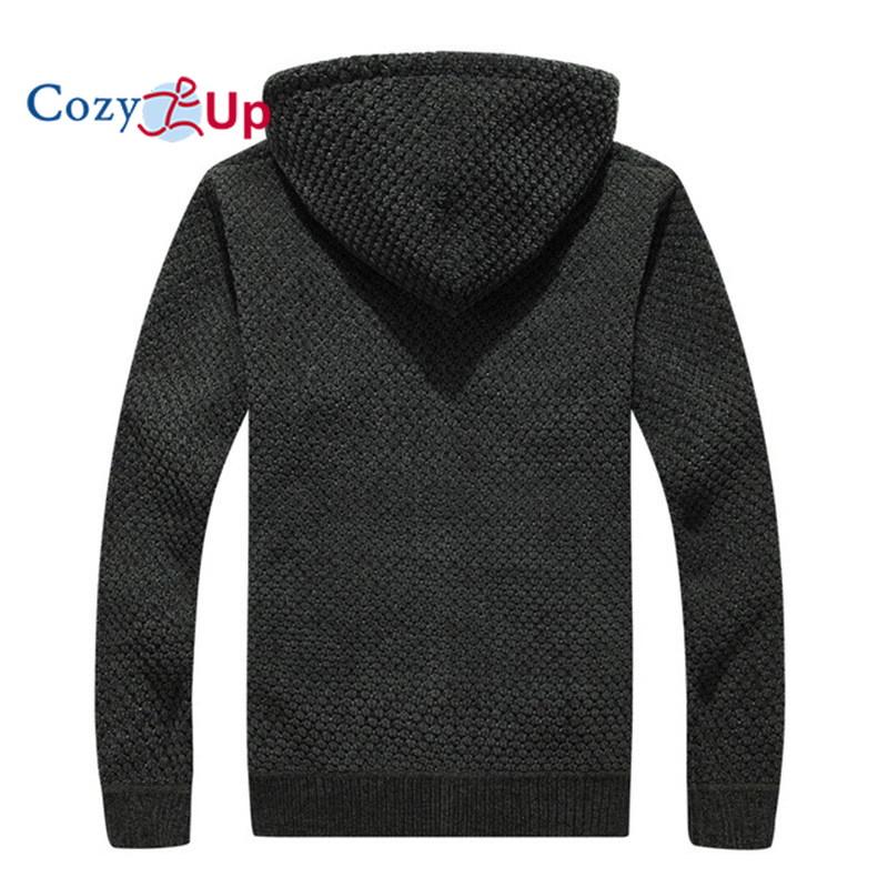Cozy Up Men Cardigan Sweater with Thick Wool and Hoodie Casual Sweater Warm Coat