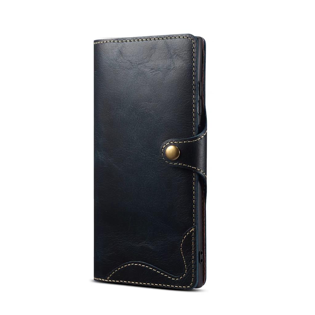Для Samsung Galaxy S23 S22 Ultra S21 S20 S10 Plus S9 Note 8 9 10 20 100% Настоящая Коровья Кожа Чехол Винтажный Кошелек с Отделением для Карт Обложка
