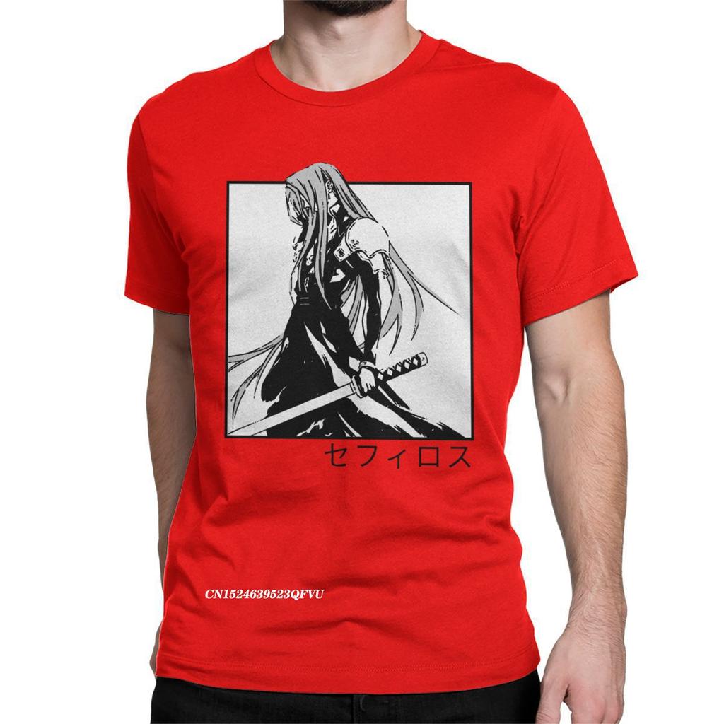 Sephiroth Ffvii Final Fantasy Футболка большого размера для мужчин Хлопковая потрясающая футболка Футболки Harajuku Графическая одежда Уникальная