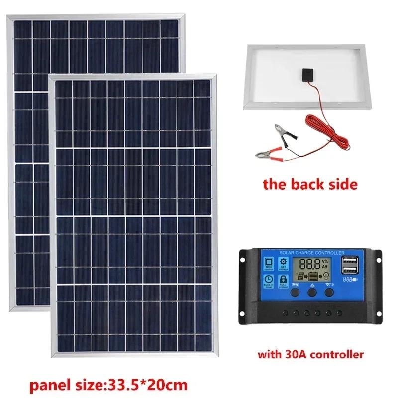 Outdoor Solar Panel 600W 12V Polycrystalline USB Power Portable Rechargeable Solar Cell Solar Generator for Home Lighting Camp