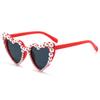 Korean Heart-Shaped Frame Pearl Decoration Sunglasses Travel Sun-Protective Bridal Glasses Bride Eyewear Outdoor