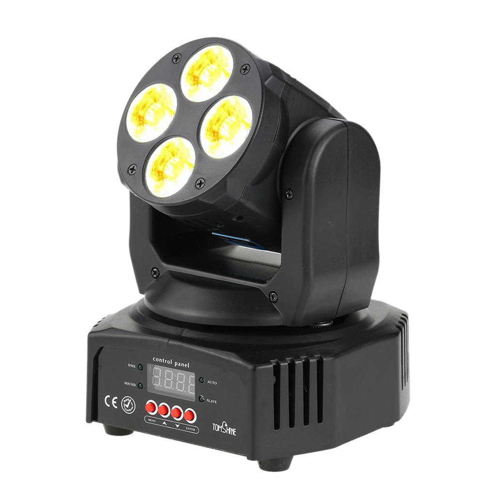 Tomshine 60W 4 LEDs RGBW+Amber+UV 6-in-1 Washing Effect Moving Heads Stage Light AC90-240V 16/18