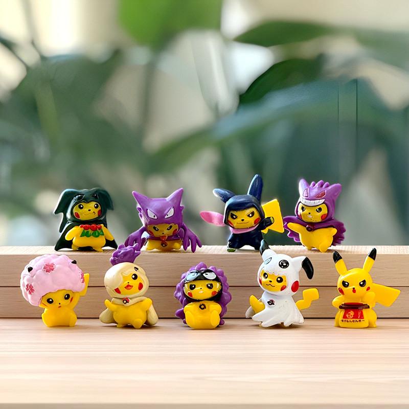 Ninepiece Pvc Pikachu Figurine Collection With Display Packaging For Collectors And Children
