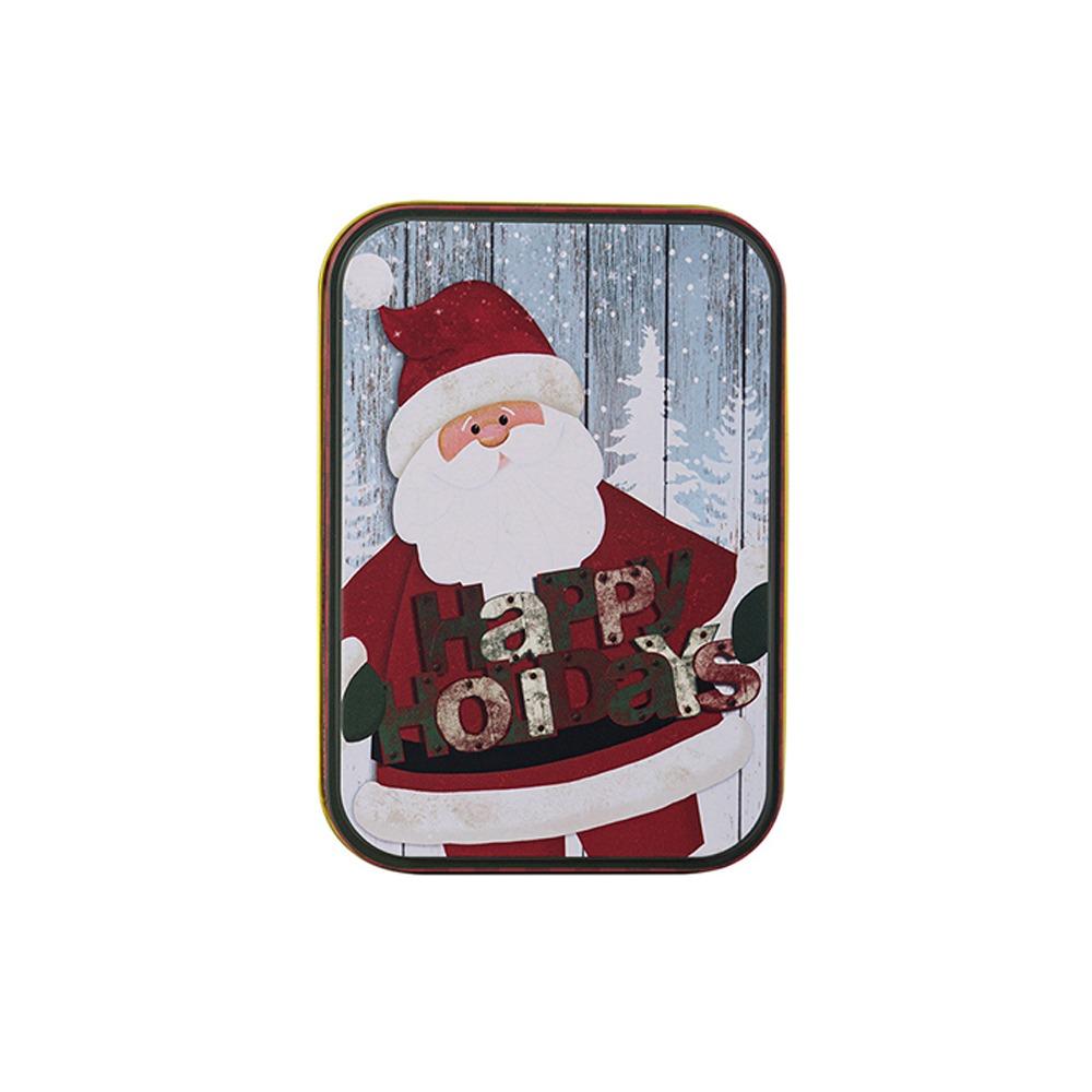 Cute Christmas Tinplate Gift Box Mini Santa Claus Tinplate Box Metal Candy Box Party Favors