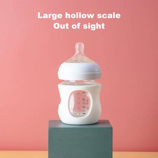 3 Pcs Silicone Bottle Sleeves 120ml/240ml Baby Bottle Holder Anti-slip BPA Free Insulation Sleeve for Glass Baby Bottle