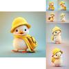 Cartoon Little Yellow Duck Wearing Hat Car Pendant With Acrylic Flat Surface Design For Car Interior Decor