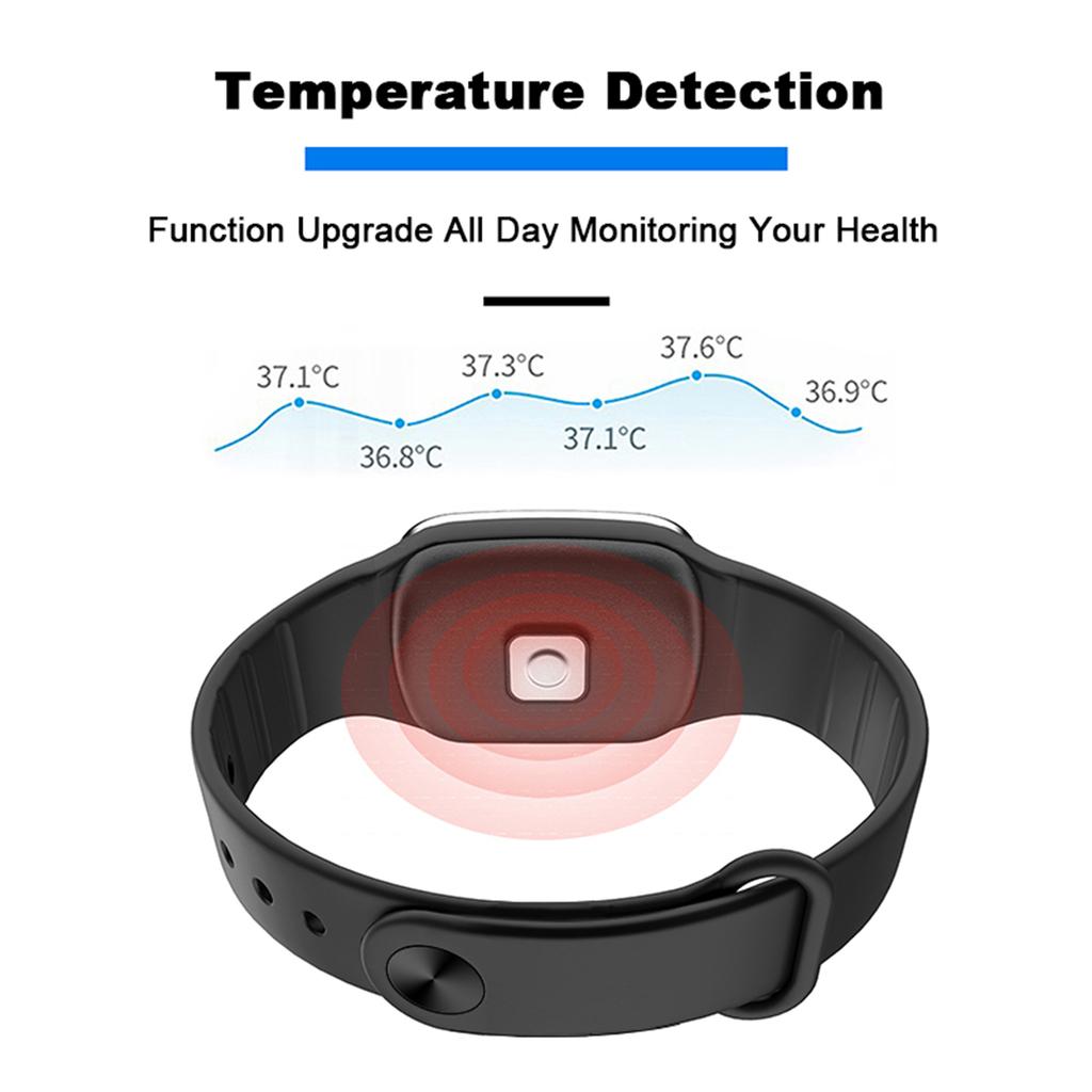 Temperature Measurement Bracelets Ultrasonic Mosquito Repellent Bands Non-Toxic Deet Free Bug