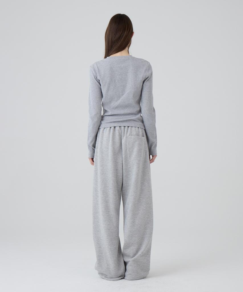 DANGLEDROP Dgdp Square Logo Slim Fit Long Sleeve_Melange Grey