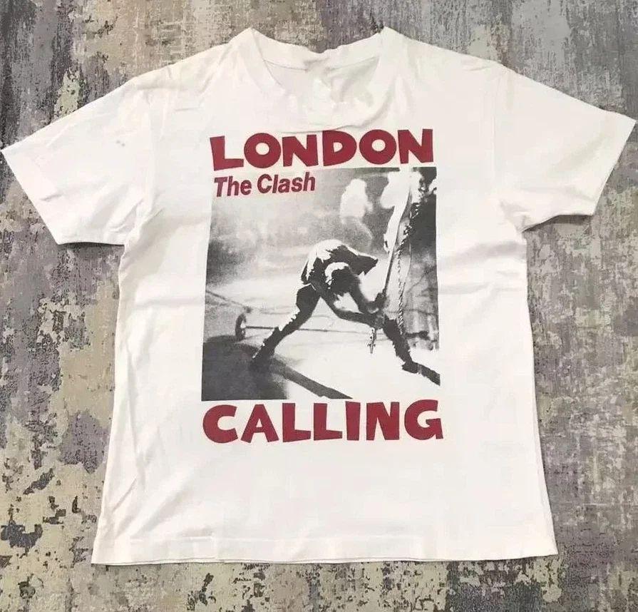 The Clash London Calling Band T-Shirt Unisex Cotton Tee Summer Men's and Women's Loose and Breathable T-shirt Top