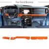 3x Center Console Dashboard Cover Trim Decor Bezels For Ford Bronco 2021+ Orange