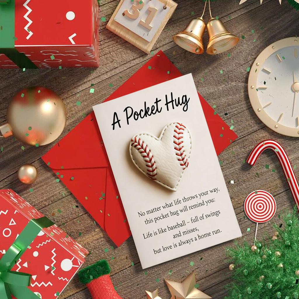 Карманный обнимашка в форме сердца на бейсбольную тематику, подарок, подходящий для друзей