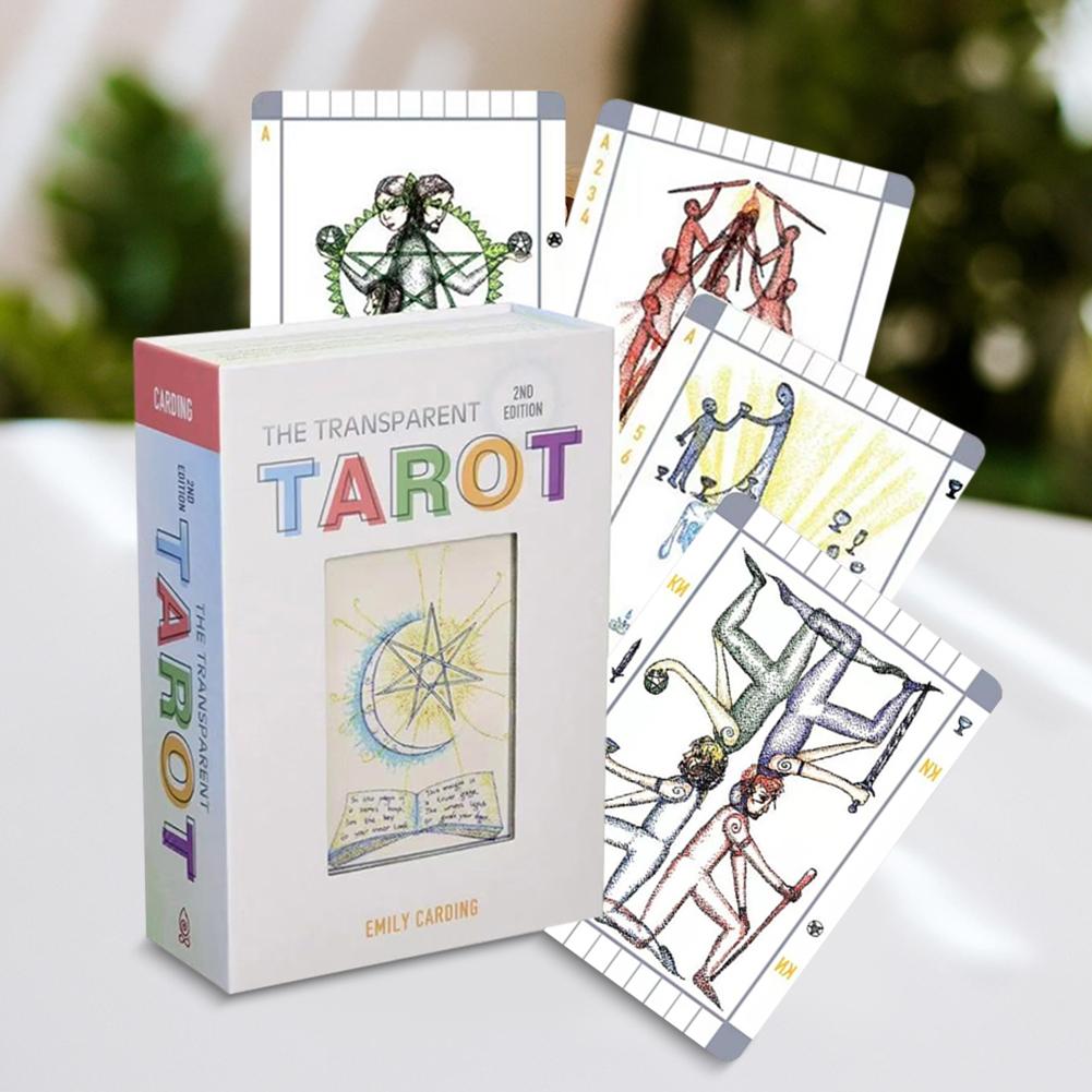 Прозрачные карты со значениями на них Набор тренировочной колоды с путеводителем Игра для гадания для начинающих