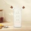 Glass Bottle with Pourer Soy Sauce Jar Refillable Oil Carafe Decanter for Juice Honey