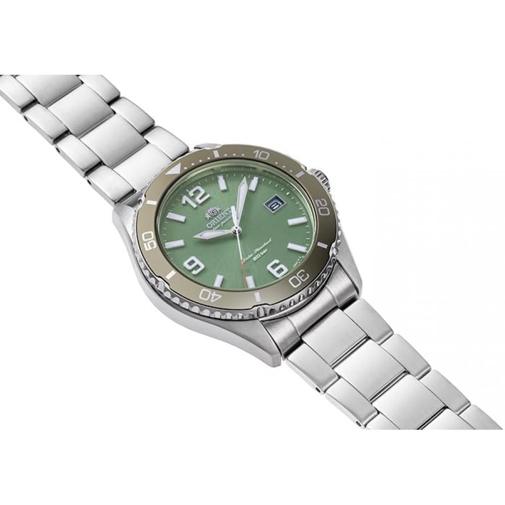 Мужские часы Orient Mako с солнечной батареей Зеленые Rn Wj0001e