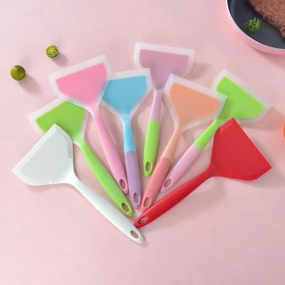 Прозрачная силиконовая лопатка тамагояки: Антипригарное покрытие, широкое горлышко, двухцветная кухонная утварь