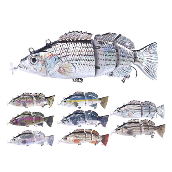 14CM/53G Electric Multi-Jointed Fishing Lure with Float USB Rechargeable LED Luminous Swimbait Robotic Artificial Bait Fishing Accessories