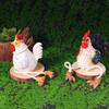 2pcs Decorative Hanging Turkey Couple Figurines Handmade Miniature Figurine Sculpture  Gift