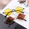 Fashion Small Quadrilateral Frame Metal Diamond Shape Sun Glasses Women's Sunglasses Men's Shades