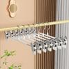 Windproof Metal Hanger For Clothes Home Pants Coat Non-Slip Drying Hangers With Adjustable Clips Closets Storage Organizer