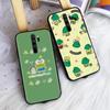 Black Case for iPhone 16 15 Plus 14 13 12 11 Pro 8 6 SE XR XS Max P30 Nova 5T Y5P Y6 Y7 Y8P Y9 Realme C30 C33 C31 L-23 Frog Keroppi