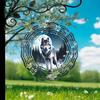 Classic Metal Wolf Dream Catcher Wind Spinner, 25.4 Cm, 2D, Wall Mount, Use Without Electricity