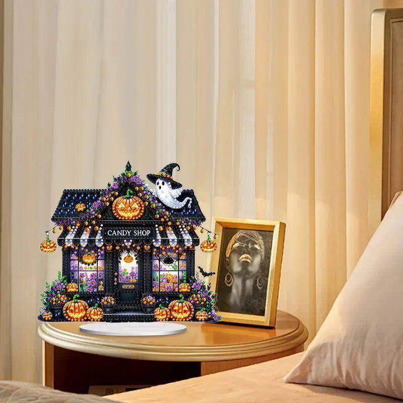 DIY Halloween Candy House Painting Kit Irregular Crystal Rhinestone Art Craft Home Decor