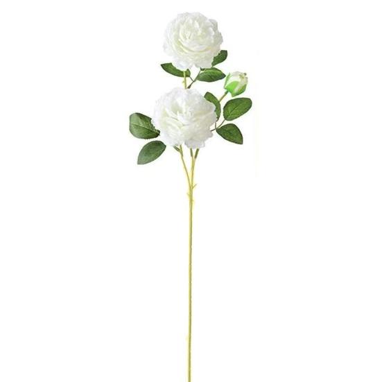 3 ветки, 2 большие головки, 1 маленький бутон. Искусственный пион. Реалистичные зеленые листья. Неувядшие листья. Центральная часть стола. Искусственный цветок. Свадебный декор.