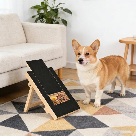 Yousheng Когтеточка для собак Игрушка-пилка для когтей щенков с выдвижным отсеком для лакомств Деревянная доска-пилка для когтей собак Уход за когтями Защита домашней мебели