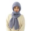 2-in1 Soft Warm Scarf Cap Crochet Hooded Scarf Hat for Skiing Hiking Universal Lady Windproof Shawl Hat with Neck Covers