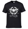 Summer SPQR Roman Gladiator Empire Golden Eagle T-shirt Men's Casual Short O-neck T-shirt Harajuku Top T-shirt 100% Cotton
