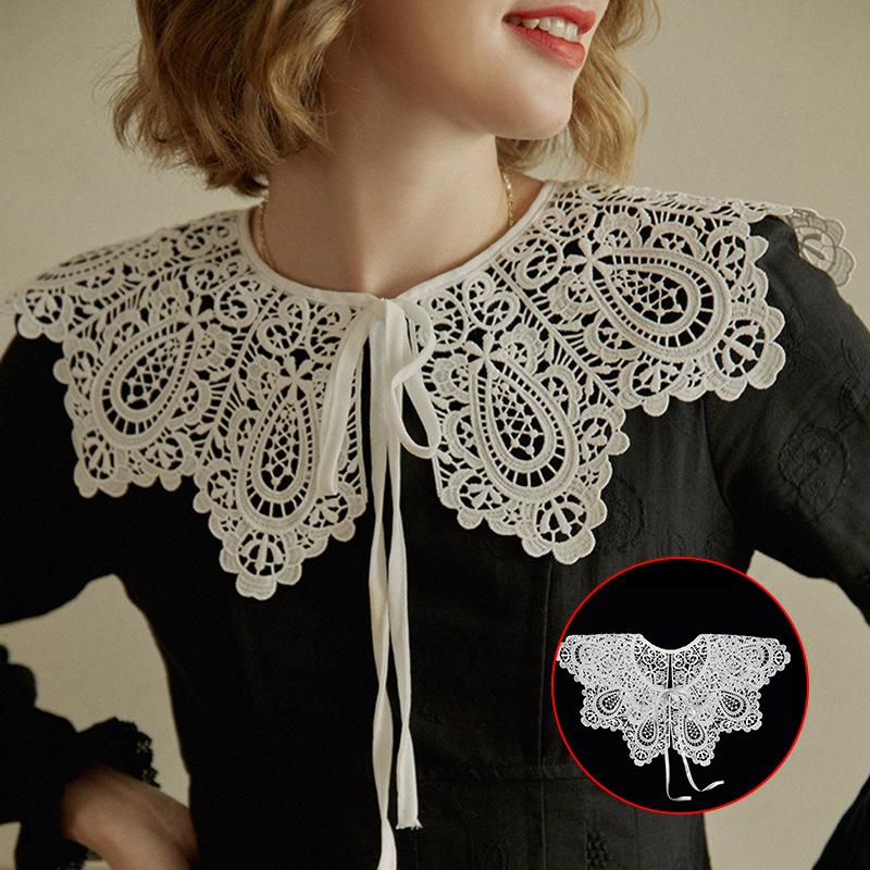 Female Cloud Shoulder Ming System False Collar Small Shawl\t Lace Shawl Peplum Openwork Collar Girl'S Accessory Hanfu