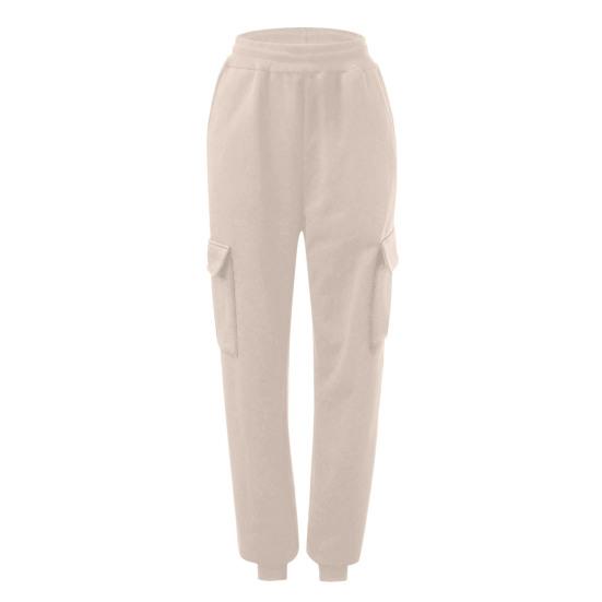 Женские брюки-карго с эластичной резинкой на талии, однотонные, свободные до щиколотки, с несколькими карманами, повседневные мягкие дышащие женские спортивные длинные брюки