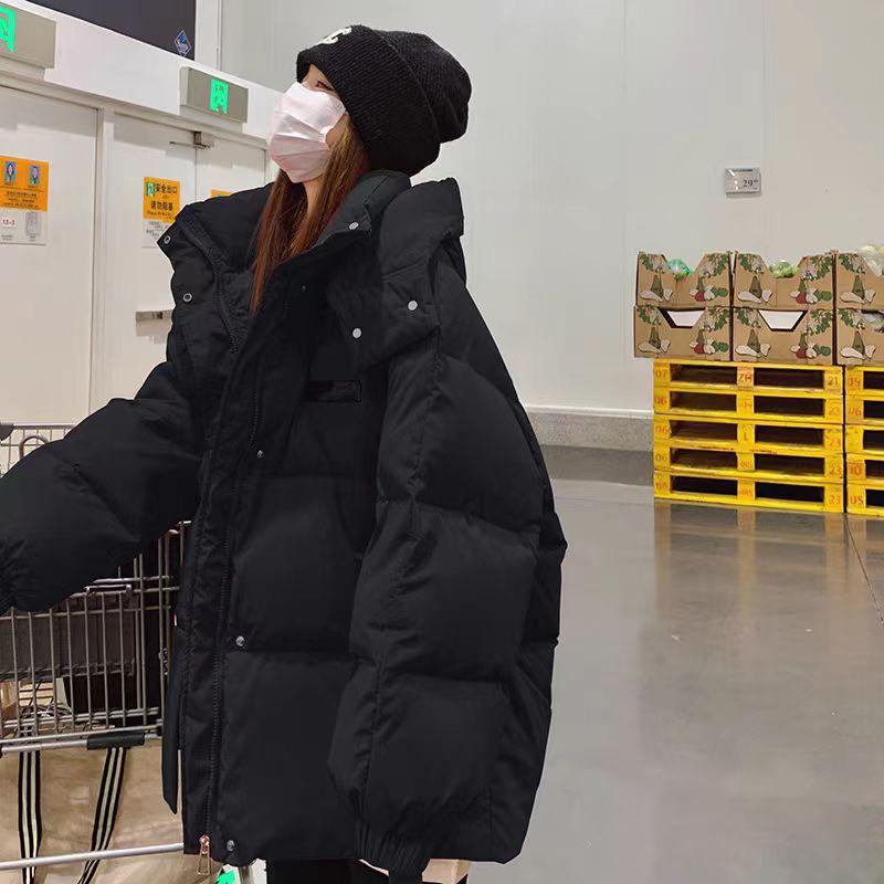 Thickened Korean-style Short Cotton-padded Jacket with Hood for Women, Loose Bread Coat for Winter