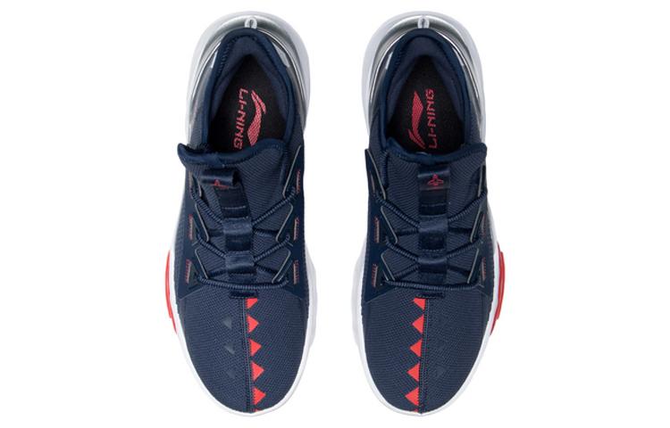 Li Ning Abrasion Resistant Breathable Low top Running Shoes Men's Blue AGLQ073-4