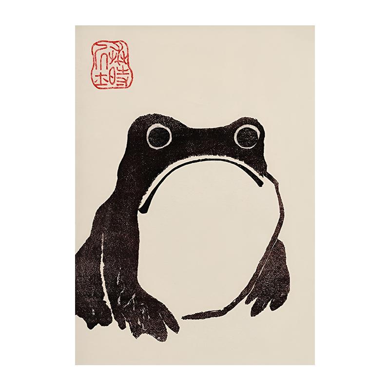 Винтажный японский Мацумото Ходжи лягушка настенный холст с принтом художественный постер милая зеленая жаба картина для гостиной домашний декор Cuadros