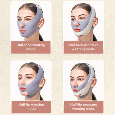 Многоразовая повязка для похудения лица V-линия Формирователь лица Подбородок Щеки Подтягивающий ремень Массажная лента для лица Лифтинг лица Уменьшение двойного подбородка