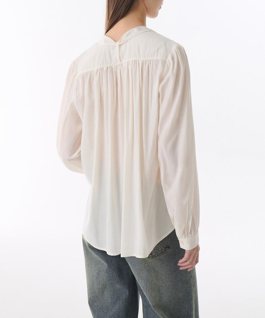 MUSINSA STANDARD WOMAN Women'S Volume Shirred Tie Blouse [Ivory]