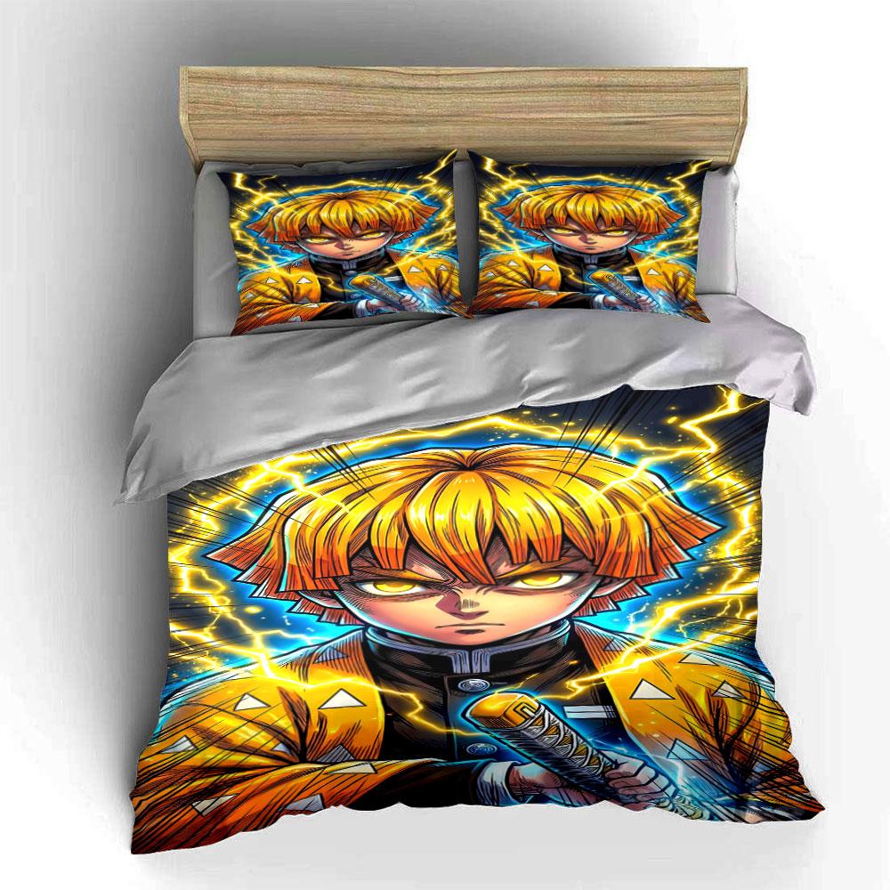 Yellow-haired character with lightning. Bedding sets Duvet cover sets Duvet covers Pillowcases(1 * Duvet Cover 2 * Pillowcases without duvet insert)