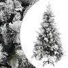 Day and Night - Day and Night Christmas Tree with Flocked Snow and Pine Cones PVC and PE 225 Cm