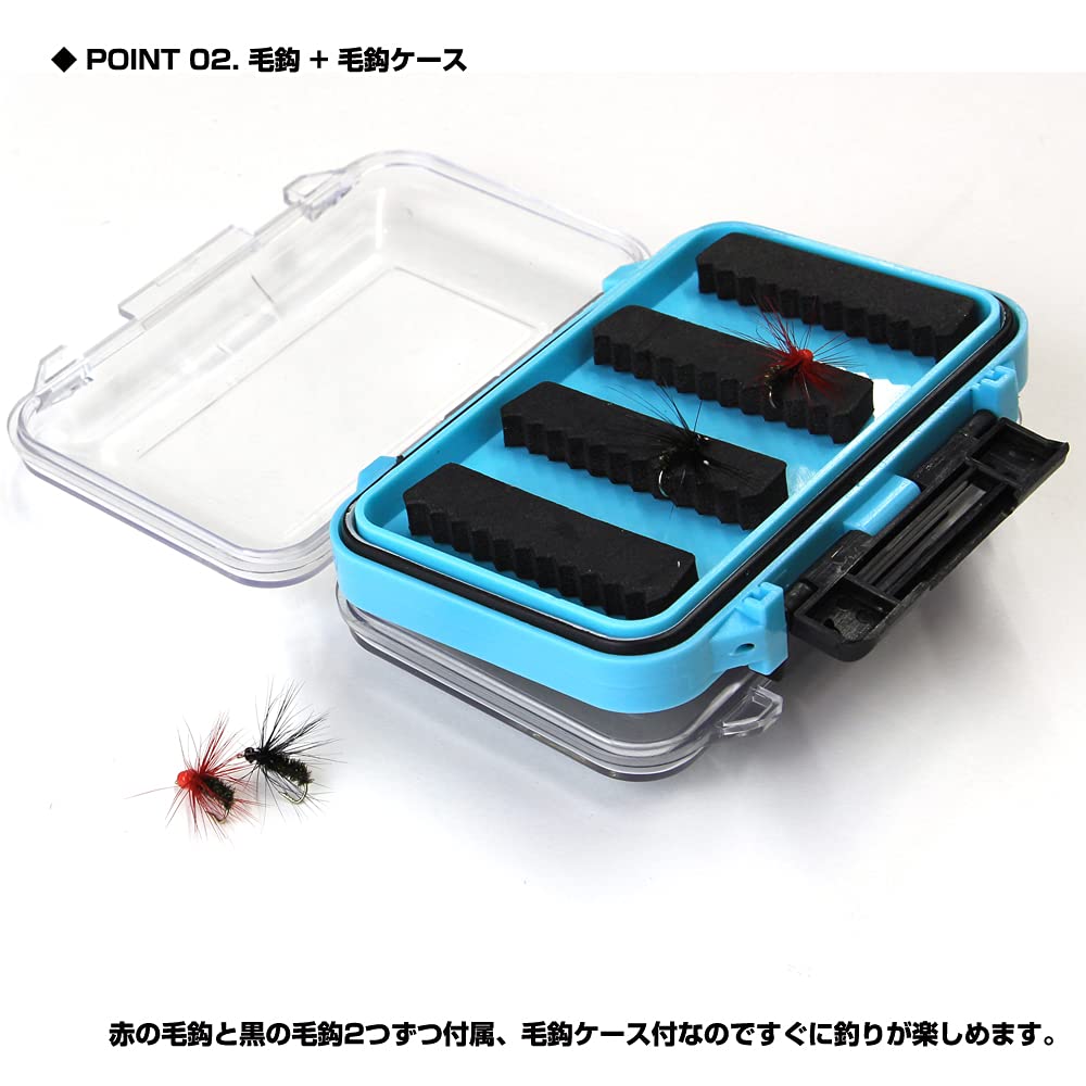 Prox Большой набор Tenkara 330 GLTKS33 Набор для ловли в горных ручьях Уровень нахлыста и [Удилище, Муха, Чехол, Шнур, Подлесок]