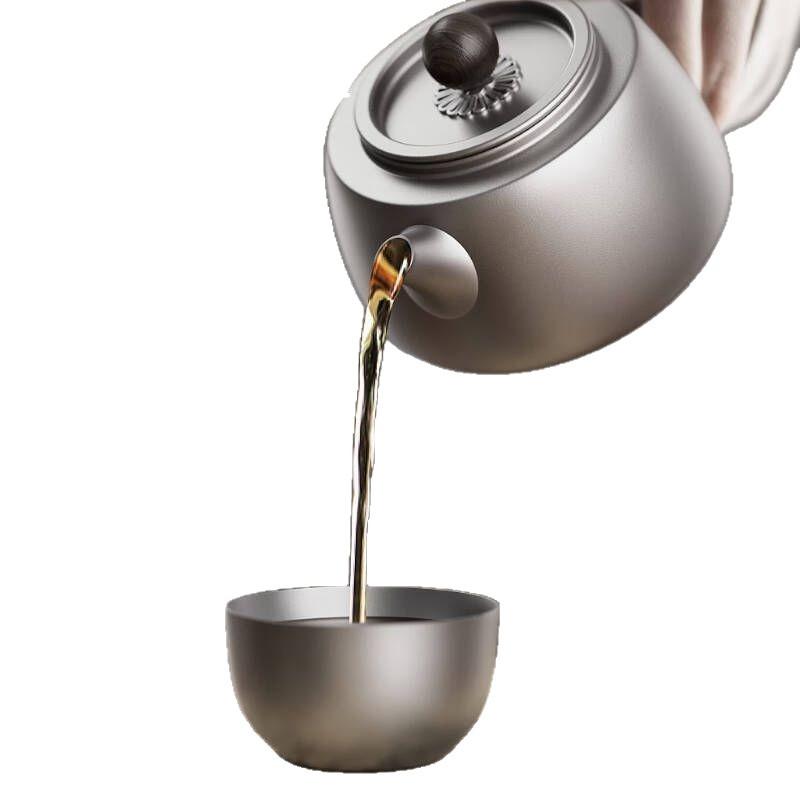 Portable Titanium Travel Tea Set With Teapot 2 Cups Gongfu Lightweight Outdoor Camping Home Use